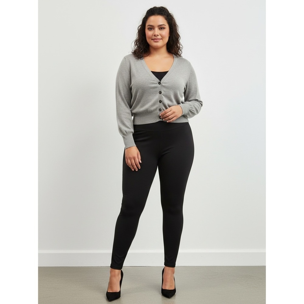 Marled Gray Cardigan Sweater Women's L Button Front Long Sleeve Soft Girl Preppy - Picture 1 of 10